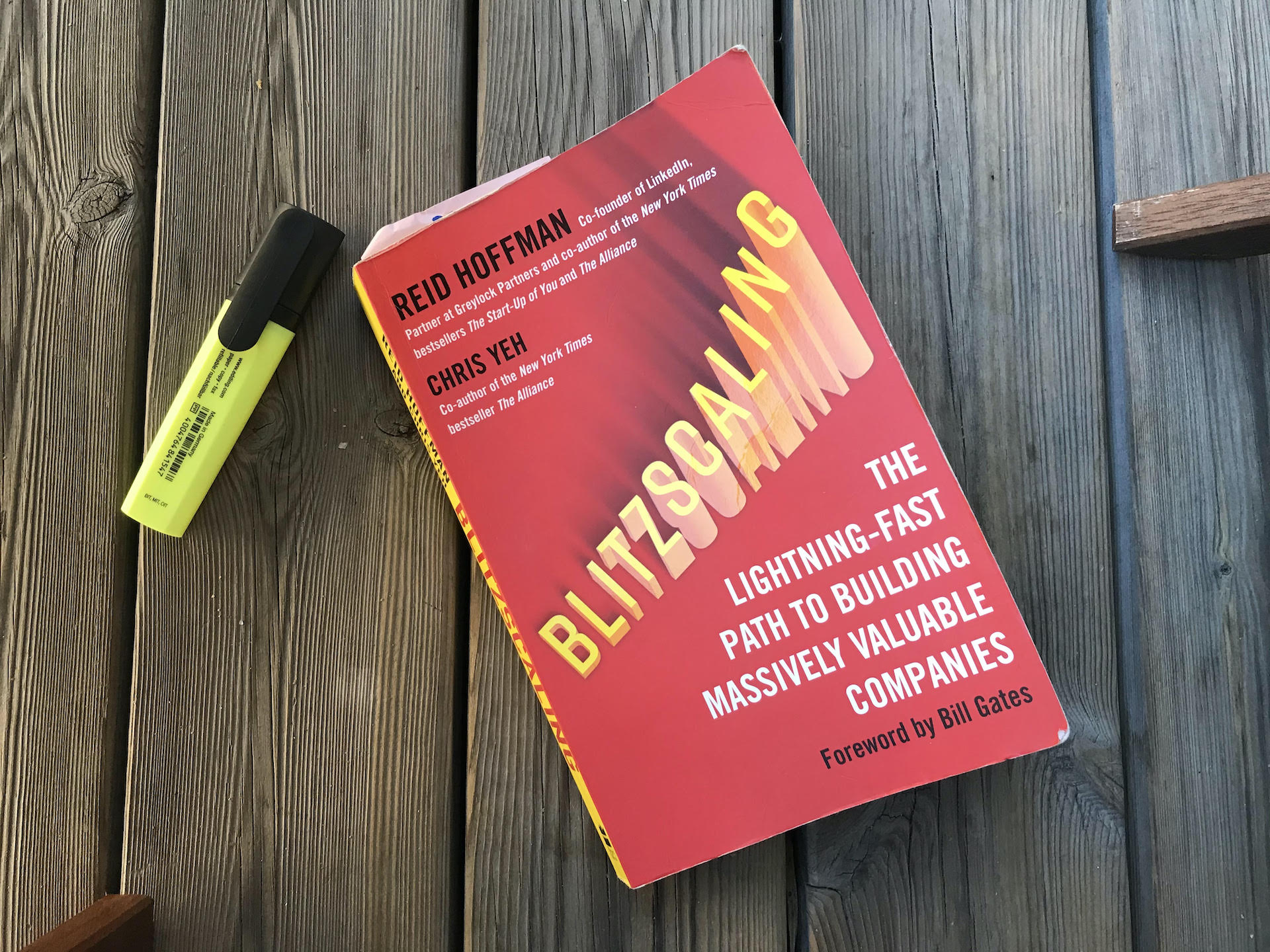 Image of Blitzscaling book on my little balcony